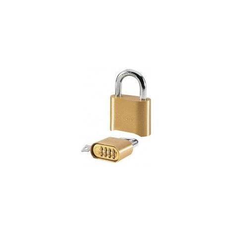 Master Lock 175EURD Zertifiziertes Zahlenschloss mit massivem Gehäuse, Gold, 7,5 x 5,1 x 2,4 cm