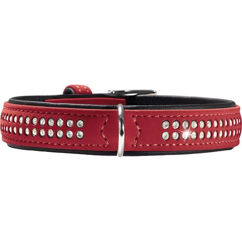 Halsband Softie Deluxe, 40 Kunstleder, rot/schwarz