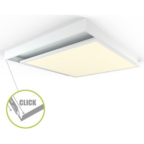 LED Panel Aufbaurahmen Click 62x62cm weiß Aufputz Montagerahmen (1/5)