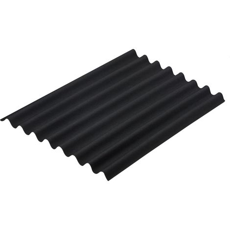 Lastra ondulata  da copertura ONDULINE. Dimensioni 100 x 76 cm. Colore nero