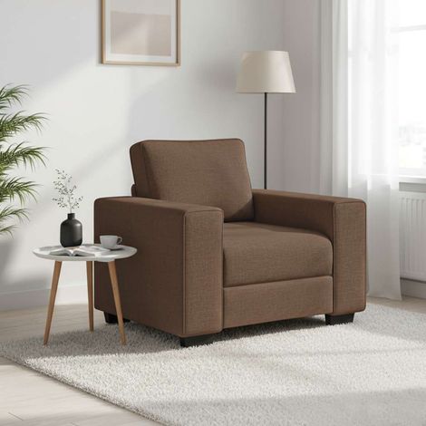 vidaXL Fauteuil canapé marron 100x77x82 cm en tissu (1/5)