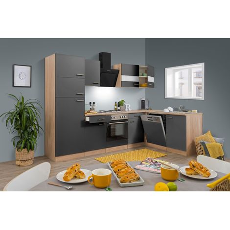 Cuisine Cuisine d'angle Chêne Gris Merle 280x172 cm Respekta (1/4)