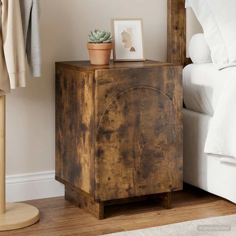 vidaXL Bedside Cabinet Smoked Oak 33.5 x 34.5 x 50 cm Engineered Wood (1/5)
