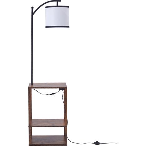 Modern Metal Floor Lamp Side Table 2 In 1 (1/2)