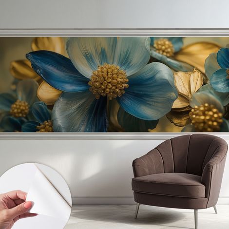 Selbsthaftend Tapete für Wohnzimmer Schlafzimmer Küche - Wanddekoration  Blumenkomposition 250x104 cm