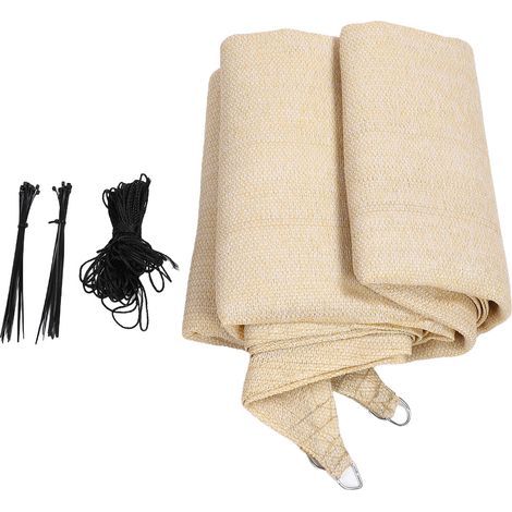 Voile d'ombrage beige en polyéthylène perméable à l'eau et à l'air, rectangulaire, pour jardin et terrasse, 3,05 x 3,05 m / 10 x 10 pieds (1/2)
