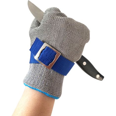 Gants Résistants Aux Coupures En Acier Inoxydable,Gant De Travail De Sécurité,(XL) (1/4)