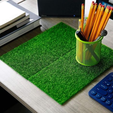 Kunstrasen-Teppich, Feen-Kunstrasen, Natur-Kunstrasen, für Miniatur-Dekoration, Garten 15 x 15 cm (8er-Pack) (1/4)