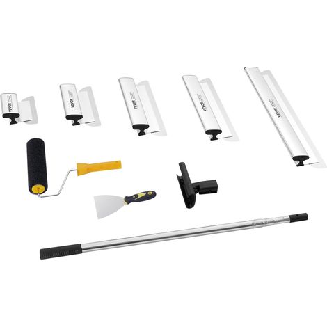 Set de lames à lisser pour plaques de plâtre, 7 à 24 pouces avec poignée extensible acier inoxydable, outils professionnels pour (1/5)