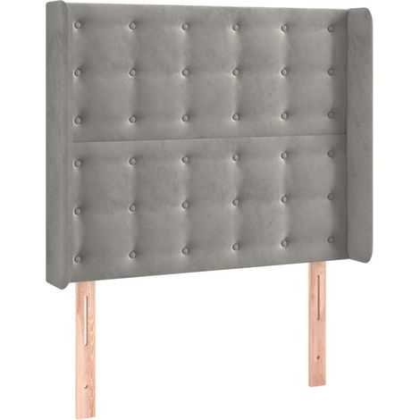 Maison Exclusive - Testiera ad Orecchio Grigio Chiaro 103x16x118/128 cm in Velluto (1/5)