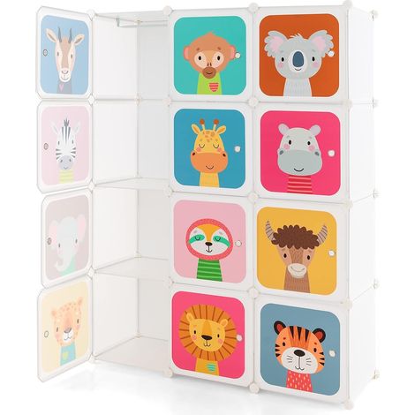 Portable Kids Wardrobe 12-Cube Baby Closet Dresser Children's Storage Organizer (1/5)
