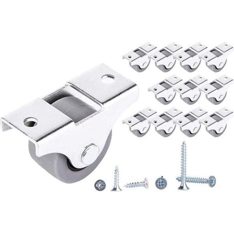 Set mit 12 kleinen 25-mm-Gummirollen für Möbel, nicht drehbar, kunststofffrei, geeignet für Haushaltsgeräte.