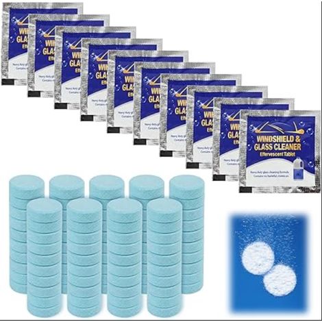 pastilles lave-glace concentrées pour pare-brise auto Tablettes multifonctionnelles pour nettoyage de vitres rétroviseurs emballées individuellement respectueuses de l’environnement