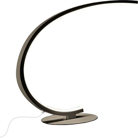 Lampe De Table Iole L - Structure En Aluminium Titane, Led 12W 400Lm 3000K, Push Intégré Dimmable - Design Minimaliste Gealuce (1/5)