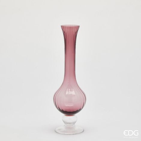 EDG Enzo De Gasperi Vaso Collolungo Righe H 40 Cm D 13 Cm Scatola Regalo Antique Pink