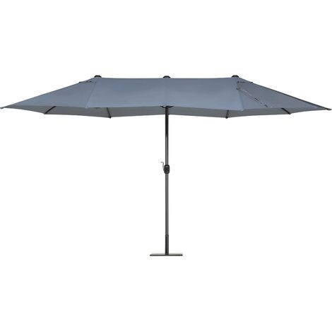 Ombrellone doppio da giardino in alluminio 460x270xH240 cm Alu Twin Grigio