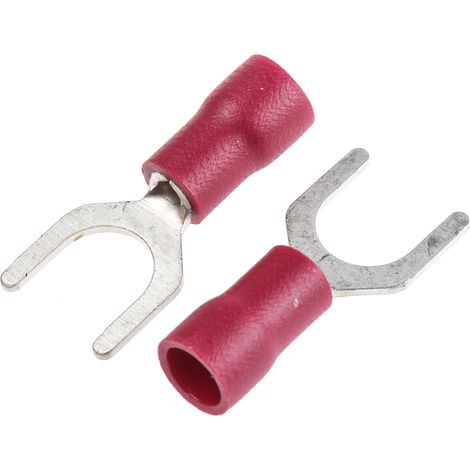 Cosse à fourche à sertir RS PRO Isolé, Rouge 16AWG 1.5mm² 22AWG 0.5mm²