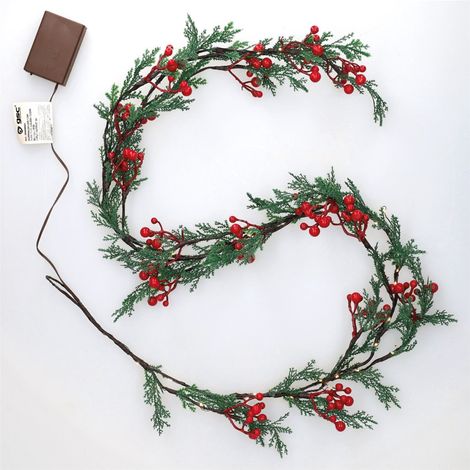 Guirlande LED de branches et fruits rouges 1,5M lumière chaude (1/5)