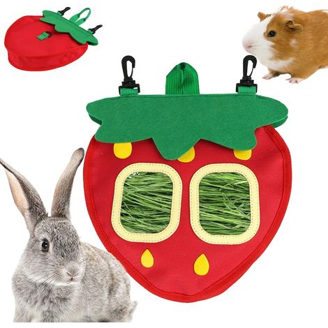 Lntyq Heusack für Kaninchen, Heufuttersäcke für Kaninchen, Heufuttersäcke für Meerschweinchen, hängende Heufuttersäcke für Kleintiere, für Kaninchen/Meerschweinchen/Chinchilla (1/5)