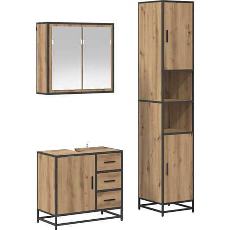 Maison Exclusive - Badezimmermöbel-Set mit Regal 3 pcs Artisan-Ei