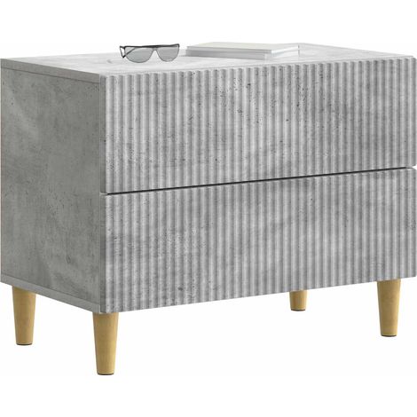 Maison Exclusive - Nachttisch Betongrau 62 x 34,5 x 48 cm Holzwer
