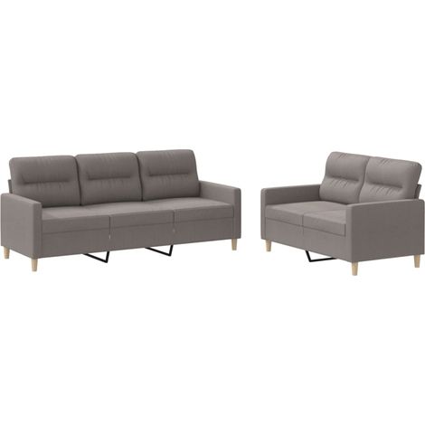 Maison Exclusive - Set di Divani 2 pz con Cuscini Tortora in Tessuto (1/5)
