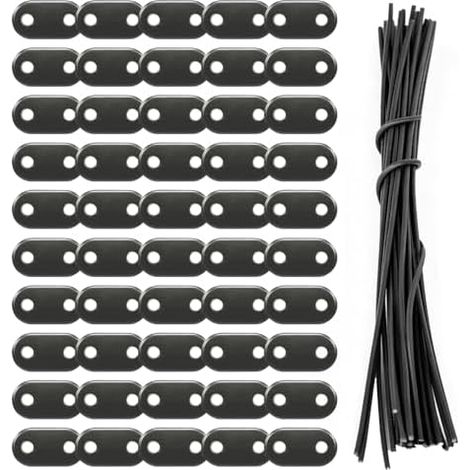 Lot de 50 pinces de fixation en PVC résistant aux intempéries, kit de fixation pour brise-vue, accessoires de montage pour brise-vue, revêtement de balcon, filet d'ombrage (1/5)