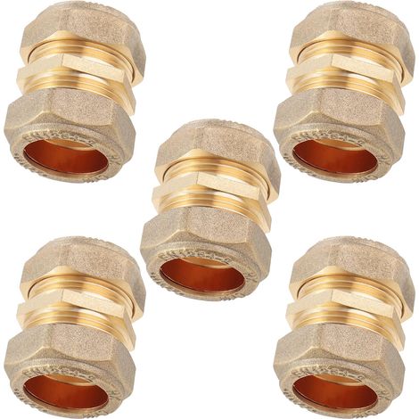LTWFITTING Lot de 5 raccords de compression en laiton 22 mm OD (1/4)