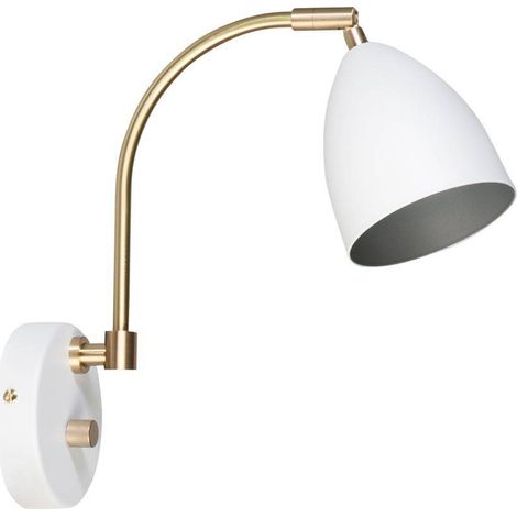 Belid Deluxe - Applique murale d'intérieur à 1 lumière, blanc, laiton (1/2)