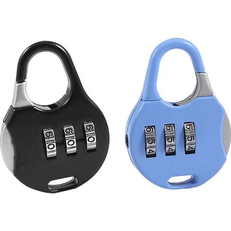 x Handtaschenform 3-stelliges, rücksetzbares Zahlenschloss, codiertes Vorhängeschloss, Blau,