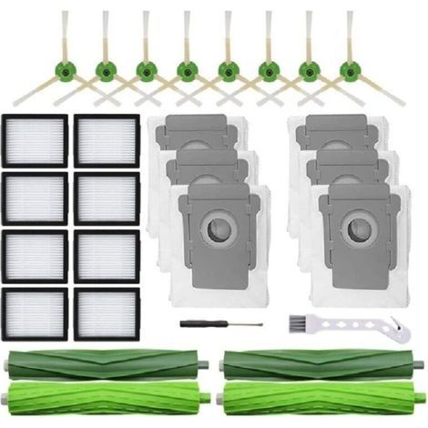 Aimoonsa – Kit de pièces de rechange pour aspirateurs robots iRobot Roomba – 2 brosses caoutchouc, 8 filtres HEPA, 8 sacs à poussière – Nettoyage optimal (1/4)
