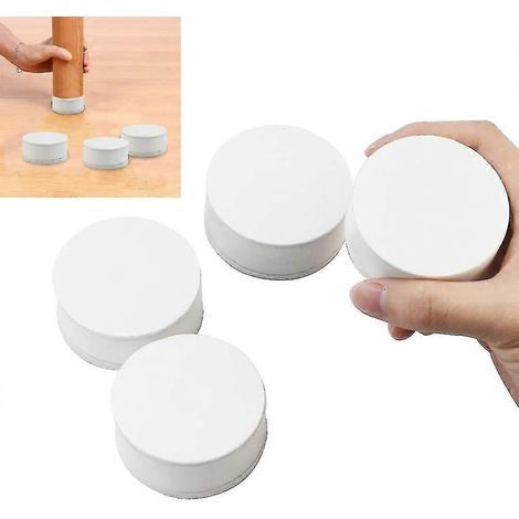 4 Rehausseurs de Meubles 6 cm Blanc Pieds en Acier au Carbone Blocs Surélevés pour Lit Bureau Autocollants Lot de 4 (1/4)