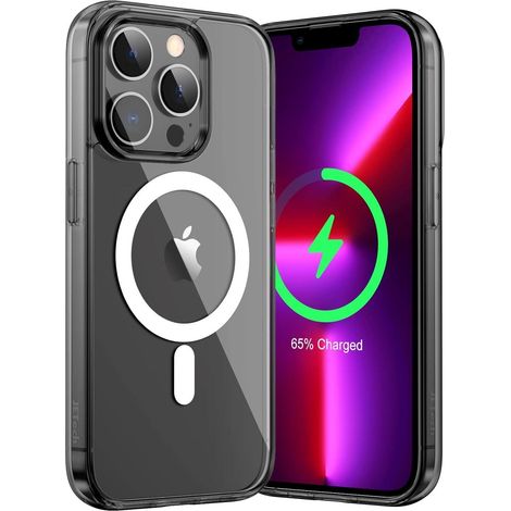 Handyhülle iPhone 13 Pro MagSafe Stoßfest Transparent Schwarz (1/5)