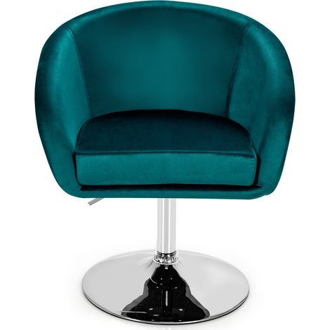 Fauteuil chaise lounge pivotante en velours réglable hauteur 72-86 cm confort ergonomique design moderne en velours vert