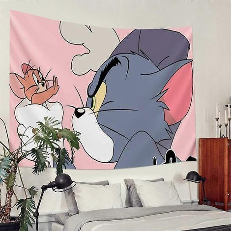 Tapisserie murale décorative à motifs de dessins animés et d'anime, idéale pour décorer une chambre d'enfant, une table de chevet ou un dortoir. (1/2)