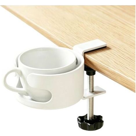 Porte-gobelet de bureau à pince - Support à boisson de table Support anti-déversement pour bouteille d'eau,Pour table, extérieur, salon, maison, porche, patio, piscine, plage, camping, caravane, cla (1/5)