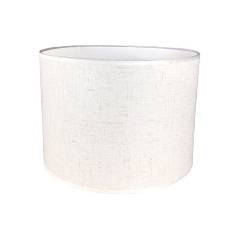 MINKUROW Zylinderförmiger Lampenschirm aus handgefertigtem Leinenstoff, für Tischlampe, Pendellampe, Stehlampe (Weiß, Durchmesser 33 cm x Höhe 23 cm)