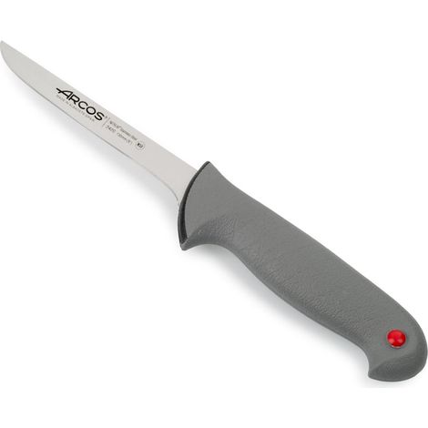Cuchillo Deshuesador Arcos Colour - Prof 242000 de acero inoxidable Nitrum y mango ergonómico de Polipropileno y hoja de 13 cm, funda display
