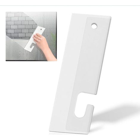 Raclette de Douche, raclette pour vitres de Voiture, Petite raclette pour Portes en Verre de Douche, fenêtres de Voiture, lavabo, comptoir de Cuisine, évier, etc. (Blanc)