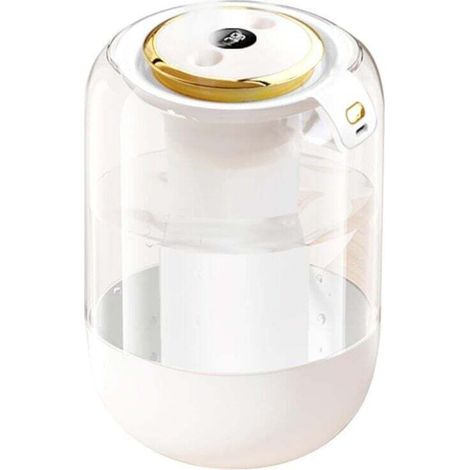 Air humidifier, 2 liters, cool mist, quiet operation, warm tones night light, suitable for homes, children's rooms and plants, easy top water filling. (1/4)