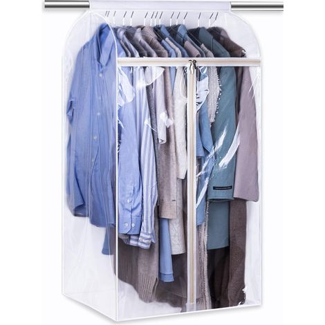 Sac De Rangement Pour Vêtements Accroché - 43 Pouces - Fenêtre Transparente PVC - Tissu Non Tissé Respirant - Pour Costume Manteau Chemise - 1 Pièce (1/5)