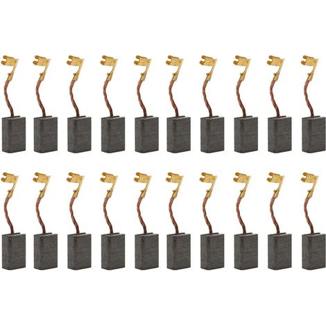 Lot de 20 balais de charbon pour outils électroportatifs (6 x 9 x 13,5 mm) compatibles avec les meuleuses d'angle Makita GA4530R, GA4534, JS1000 et GA5030. Balais en graphite. (1/5)