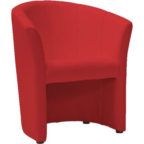 Fauteuil cabriolet confort écocuir rouge Tisso (1/5)