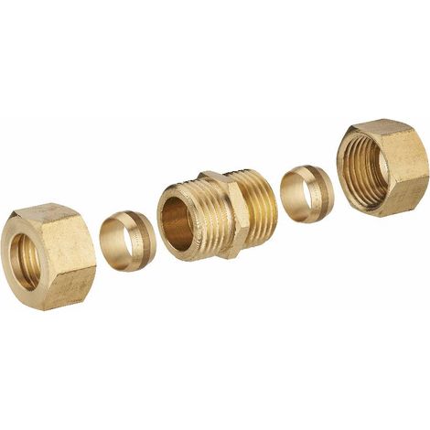 Junta bicono igual de latón para tubo de cobre NOYON & THIEBAULT - Ø 14 mm - 414-14L1