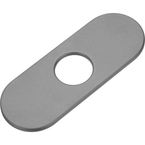 Sollbry Placa de cubierta de orificio para fregadero de cocina de baño ovalada de acero inoxidable de 6 pulgadas (1/5)