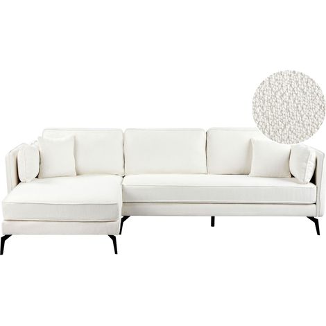 Corner Sofa 3 Seater ALTAN Boucle Off-White Right Hand (1/5)