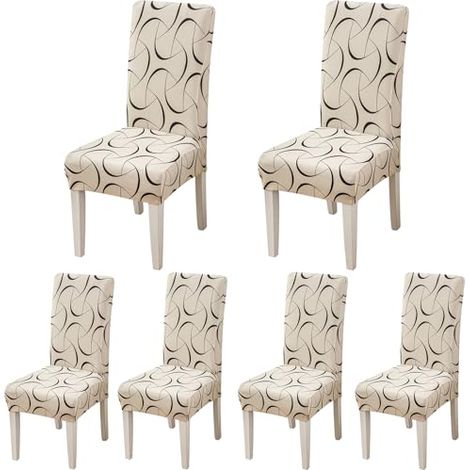 Housse de Chaise, Housse de Chaise Salle à Manger 4/6 Pièces Housse Chaise Extensible pour Mariage Moderne, Hôtel, Décor de Restaurant (1/4)