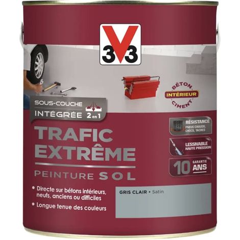 Peinture Sol Résine V33 Trafic Extrême Gris Clair 2,5 L (1/2)