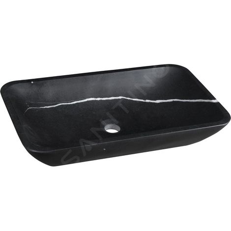 Sapho Blok - Vasque, 600x350 mm, sans trop-plein, noir mat 2401-39 (1/5)