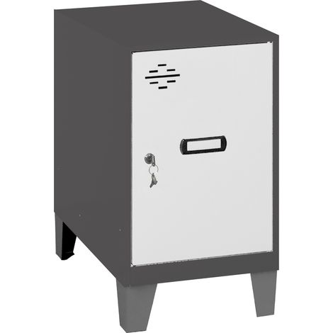 SimonRack Armadietto Spogliatoio Metallico Piccolo, 575x300x500 mm, Armadietto con Chiave, Antracite/Grigio - Simonlocker